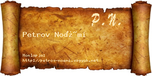 Petrov Noémi névjegykártya